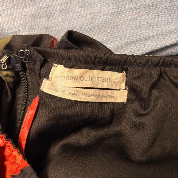 Urban Outfitters Black Sweetheart Top Summer Floral Dress Thin Halter - Picture 6 of 6